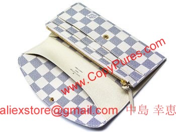 ルイヴィトン　財布　ダミエアズール　ファスナー長札　長財布　ポルトフォイユエミリー　N63021